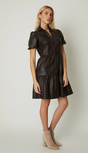 Tyler Faux Leather Dress Brown