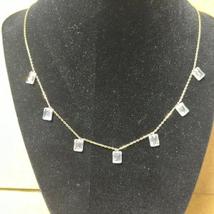 Be-Je Gold Necklace with Emerald Cut Stones