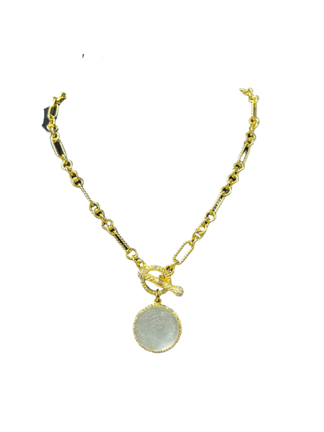 Gold Chain with Moonstone Charm