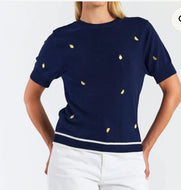 Lemon Ditsy Embroidery Tee