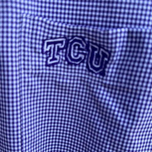 Southern Tide Intercoastal Gingham Shirt Purple TCU