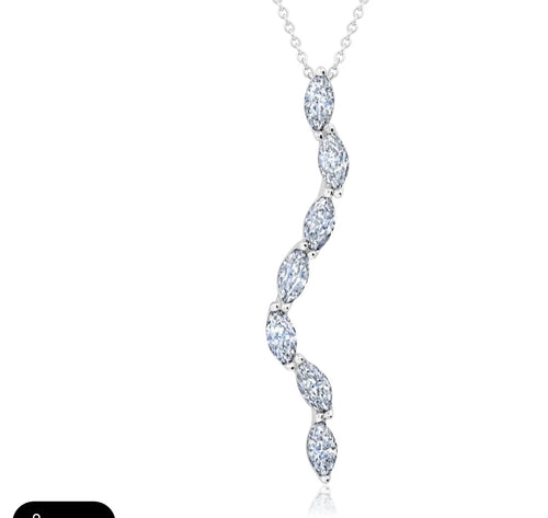 Crislu Marquis Infinity Snaking Necklace Platinum