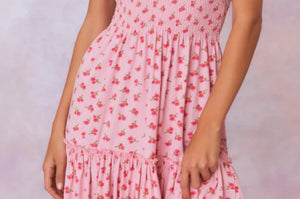 Love Shack Fancy Chesie Dress Cherry Pink