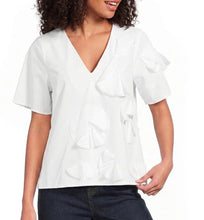 Load image into Gallery viewer, Schooner White Flowers Poplin Top