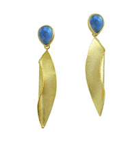 Load image into Gallery viewer, Sarit Fold Leaf Earring Blue