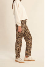 Load image into Gallery viewer, Molly Bracken Jackie Slim Pant in brown leopard print, high-waisted, tapered leg