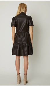 Tyler Faux Leather Dress Brown