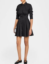 Load image into Gallery viewer, L'Agence Journi Mini dress with button-front, pleated skirt, and three-quarter sleeves
