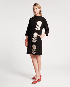 Frances Valentine Annie Posy Embroidery Dress Black/Oyster