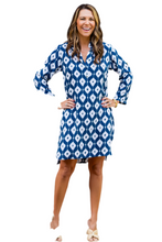 Load image into Gallery viewer, WW Day Tripper Dress Navy Ikat