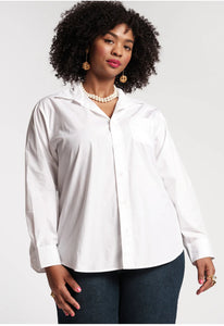 Frances Valentine Button Down Cotton White