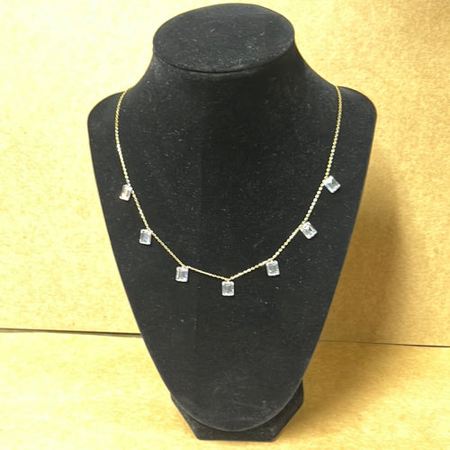 Be-Je Gold Necklace with Emerald Cut Stones