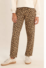 Load image into Gallery viewer, Molly Bracken Jackie Slim Pant in brown leopard print with cuffed hem