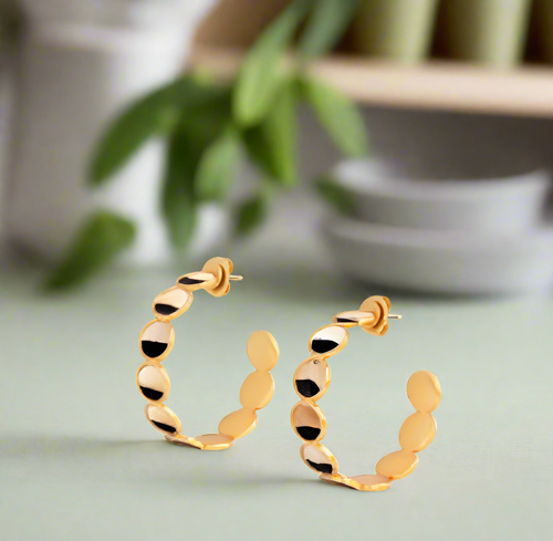 Brackish Multi-Bezeled Hoop Earring Dunoir