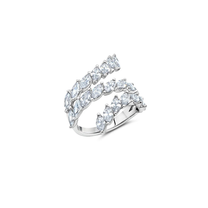 Crilsu Three Row Wrap Diamond Ring Platinum