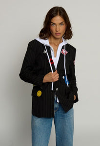 CPW Pinstriped Patch Blazer Black