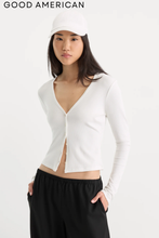 Load image into Gallery viewer, GA The Rib V Neck Cardigan Chalk