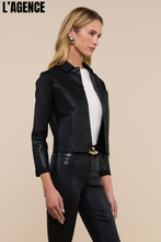 Load image into Gallery viewer, Janelle Jean Jacket Coated Black