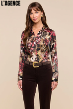Load image into Gallery viewer, Tyler Silk Blouse Burgundy Collage