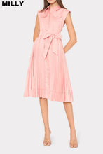 Load image into Gallery viewer, Johanna Pleated Twill Midi Dress