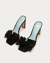 Load image into Gallery viewer, Frances Valentine Hilary Heel Satin Satin Black