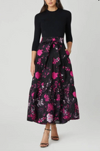 Load image into Gallery viewer, Shoshanna Louisa Knit Dress Jet/Fuchsia