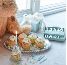 Load image into Gallery viewer, Number Candle Holder Set Silver