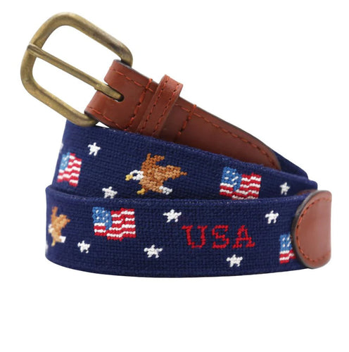 S&B Belt American Flag/Eagle Navy