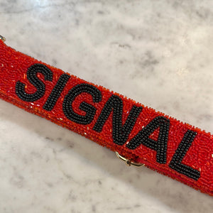 Beaded Adjustable Bag Strap Signal Red