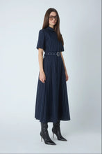 Load image into Gallery viewer, Lindsay Navy Pinstripe Dress