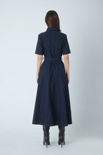 Load image into Gallery viewer, Lindsay Navy Pinstripe Dress