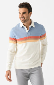 Faherty Long Sleeve Rugby Polo Shoreline Sunset Stripe