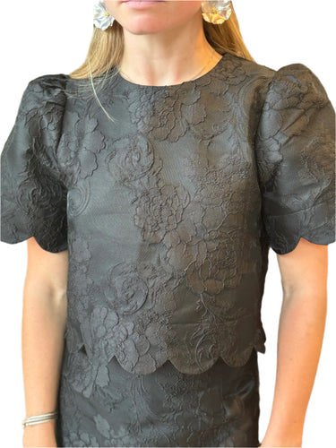 TBC Sophie Brocade Top Black