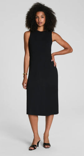 Jersey Ruched Tank Dress Black