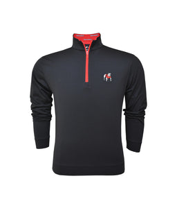 Game Day 1/4 Zip Georgia Bulldog Black