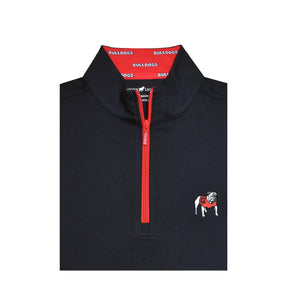 Game Day 1/4 Zip Georgia Bulldog Black