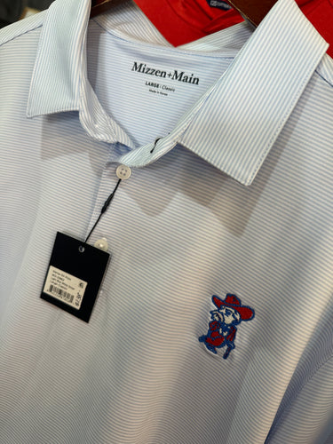 Ole Miss Polo Blue Stripe Rebel