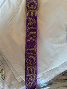 Beaded Adjustable Bag Strap Geaux Tigers