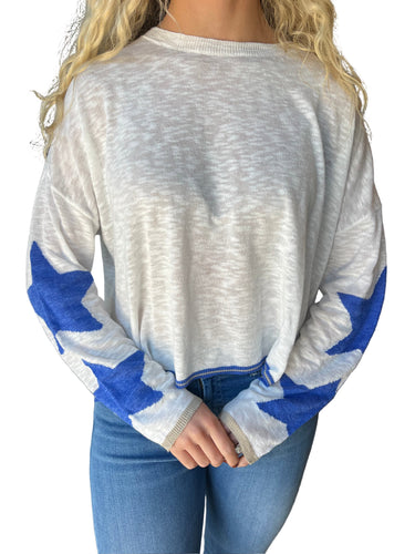 Star Sleeve White/Blue