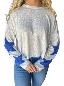 Star Sleeve White/Blue
