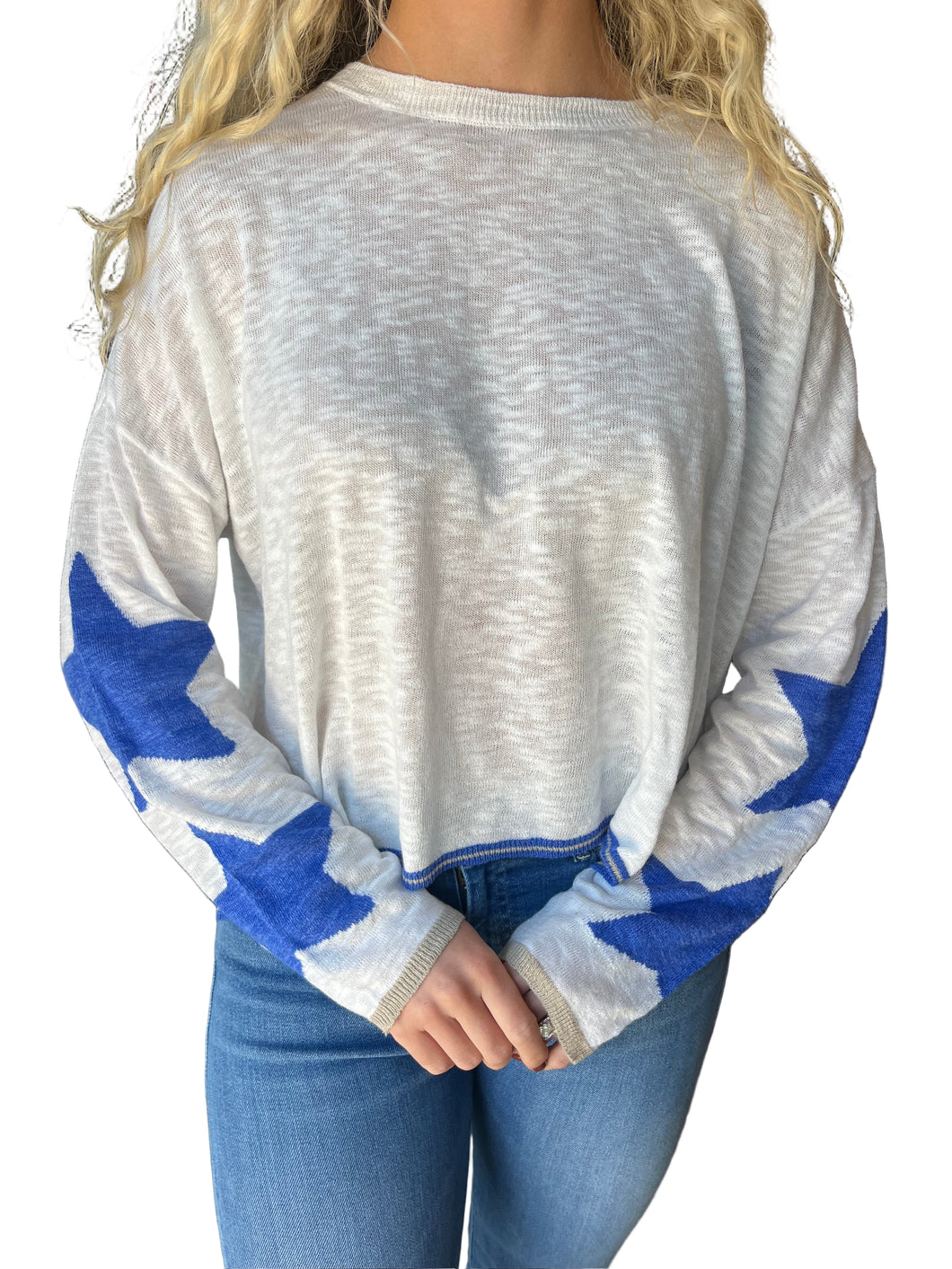 Star Sleeve White/Blue