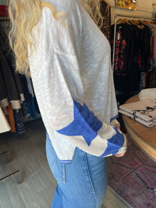Star Sleeve White/Blue