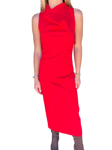 Midi Dress Red Sleeveless