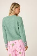 P.J.Salvage Fun Flamingo Sweater Olive