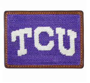 Smathers & Branson Needlepoint Card Wallet TCU Purple