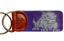 Load image into Gallery viewer, Smathers &amp; Branson Needlepoint Key Fob TCU Purple