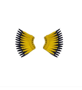 Mignonne Gavigan Mini Madeline Earrings Yellow/Navy