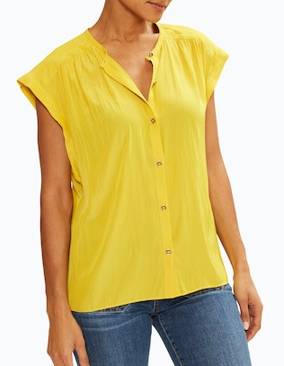 Ramy Brook Amelia Button Front Blouse Marigold