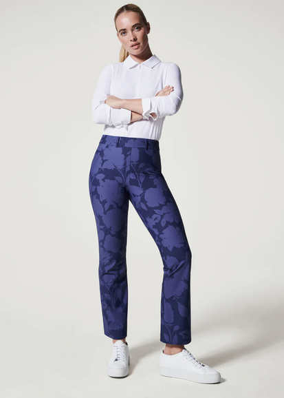 Spanx© ON-THE-GO KICK FLARE PANT WITH SILVER LINING TECHNOLOGY IN CLASSIC  NAVY