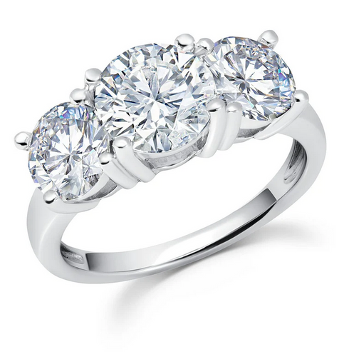 Crislu Classic-3-stone-ring Pure Platinum 902282R60CZ
